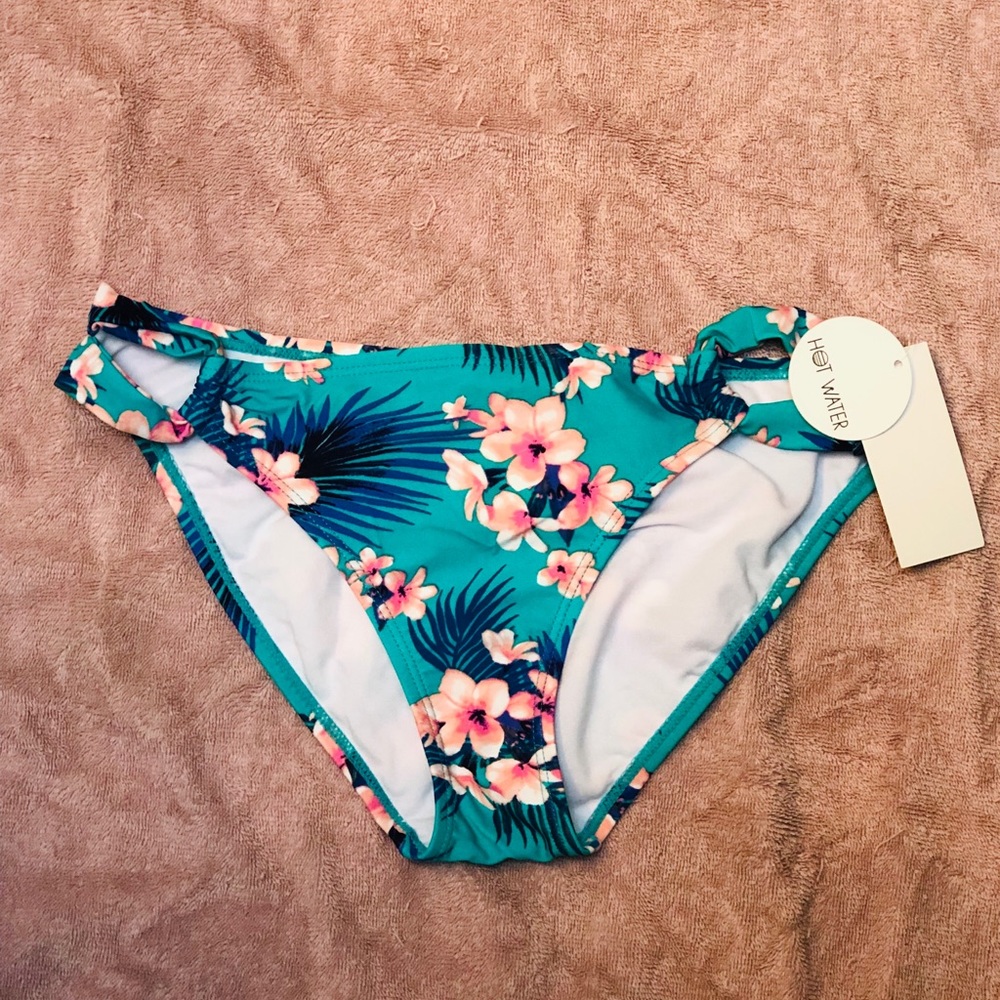 Hot Water Bikini Bottoms Turquoise Floral